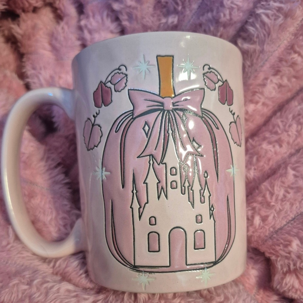 Disney Cinderella Pink Pumpkin Castle Ceramic Coffee Mug 17oz